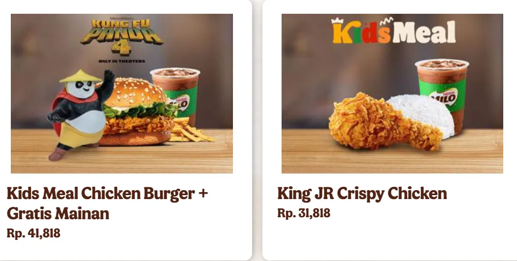 Paket Kids Meal King Jr ala Burger King GRATIS Mainan Kung fu Panda 4