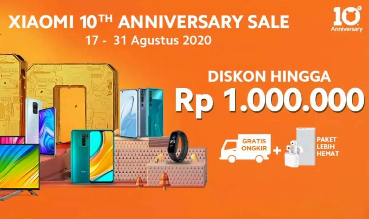 Promo Xiaomi 10th Anniversary 17-31 Agustus 2020, mulai HP sampai smart TV