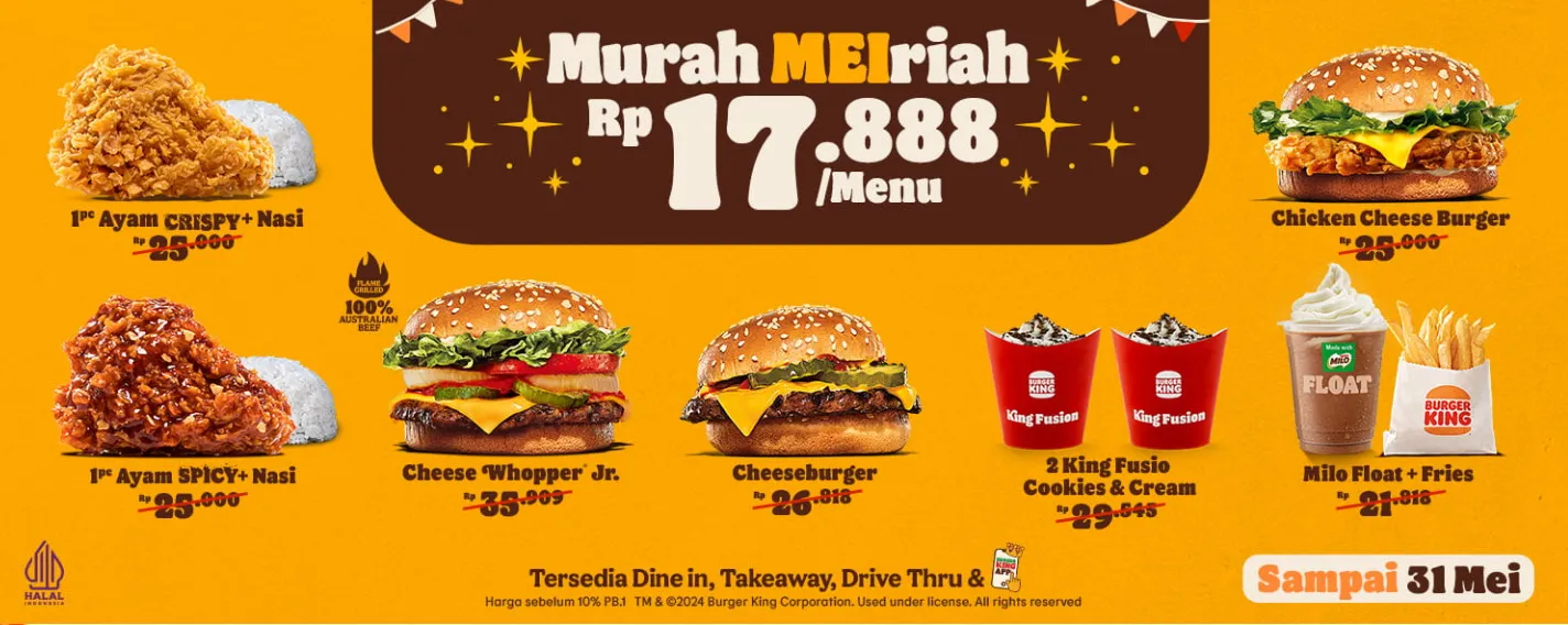 Burger king paket bulan mei 2024