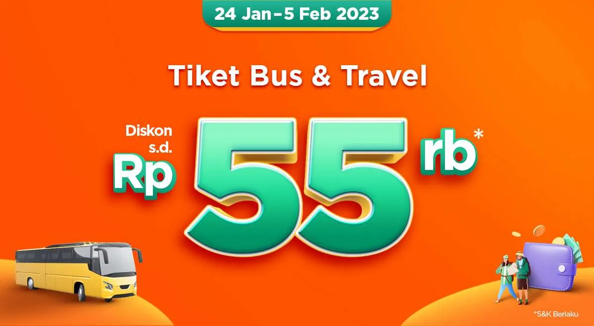 Promo PegiPegi Gajian hingga 5 Februari 2023, Diskon Bus & Travel Rp 55.000