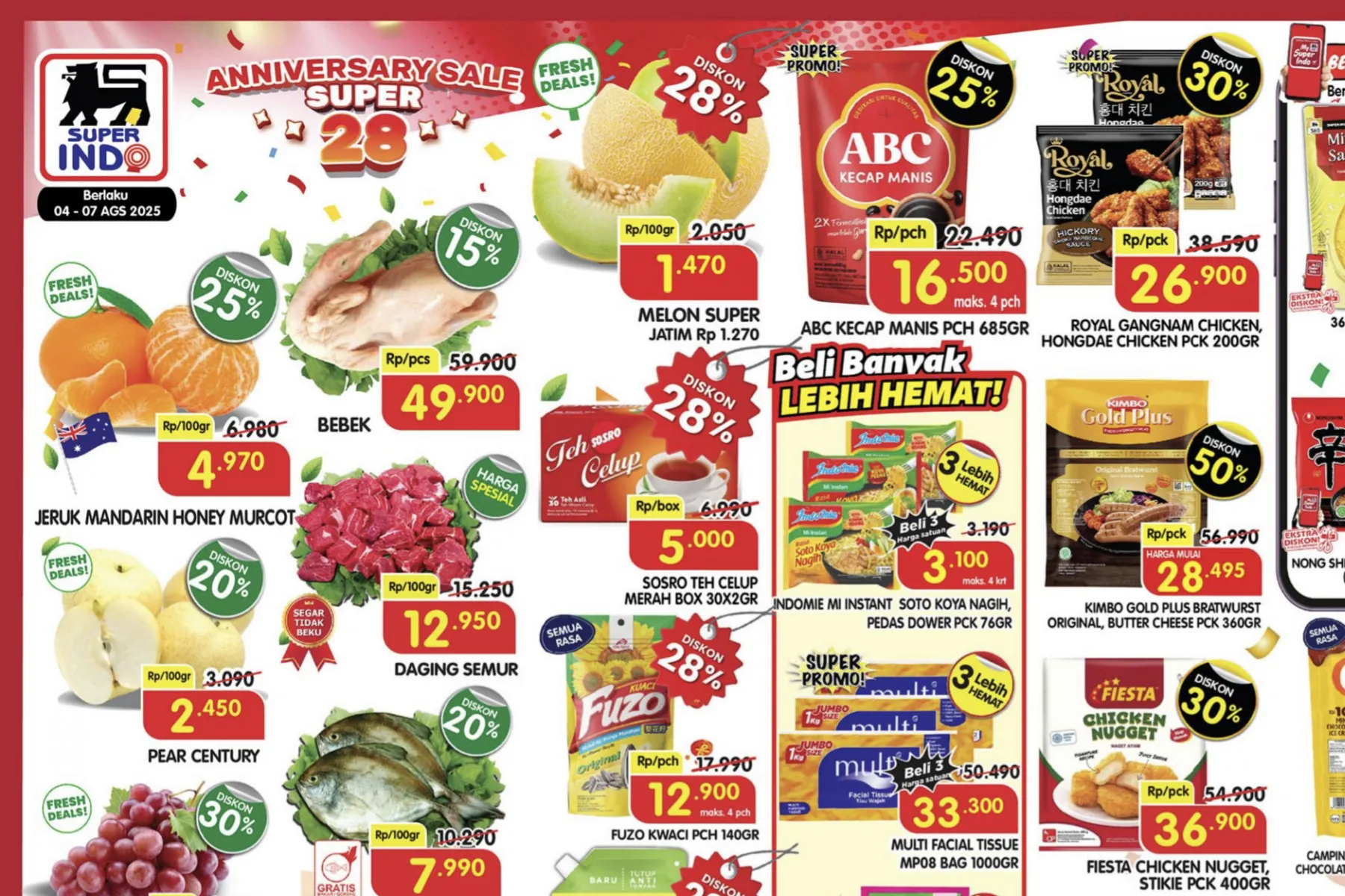 Promo Superindo Weekday Periode 4-7 Agustus 2025