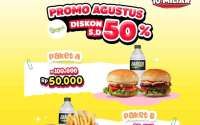 Promo Burger Bangor x Qpon Agustus 2025, 3 Paket Spesial Serba Diskon 50%