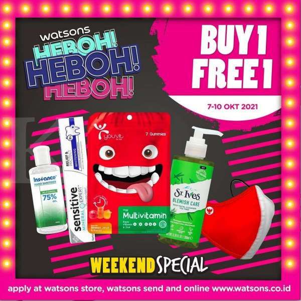 Promo Watsons Beli 1 Gratis 1 s/d 10 Oktober 2021, Ada Beragam Skincare dan Body Care