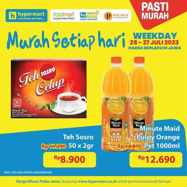 Katalog Harga Promo Hypermart Weekday 25-27 Juli 2023