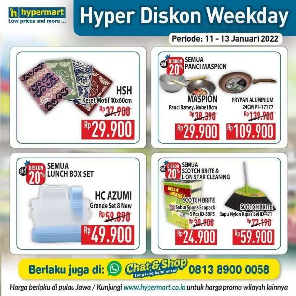 Promo Hypermart Hyper Diskon Weekday Periode 11-13 Januari 2022