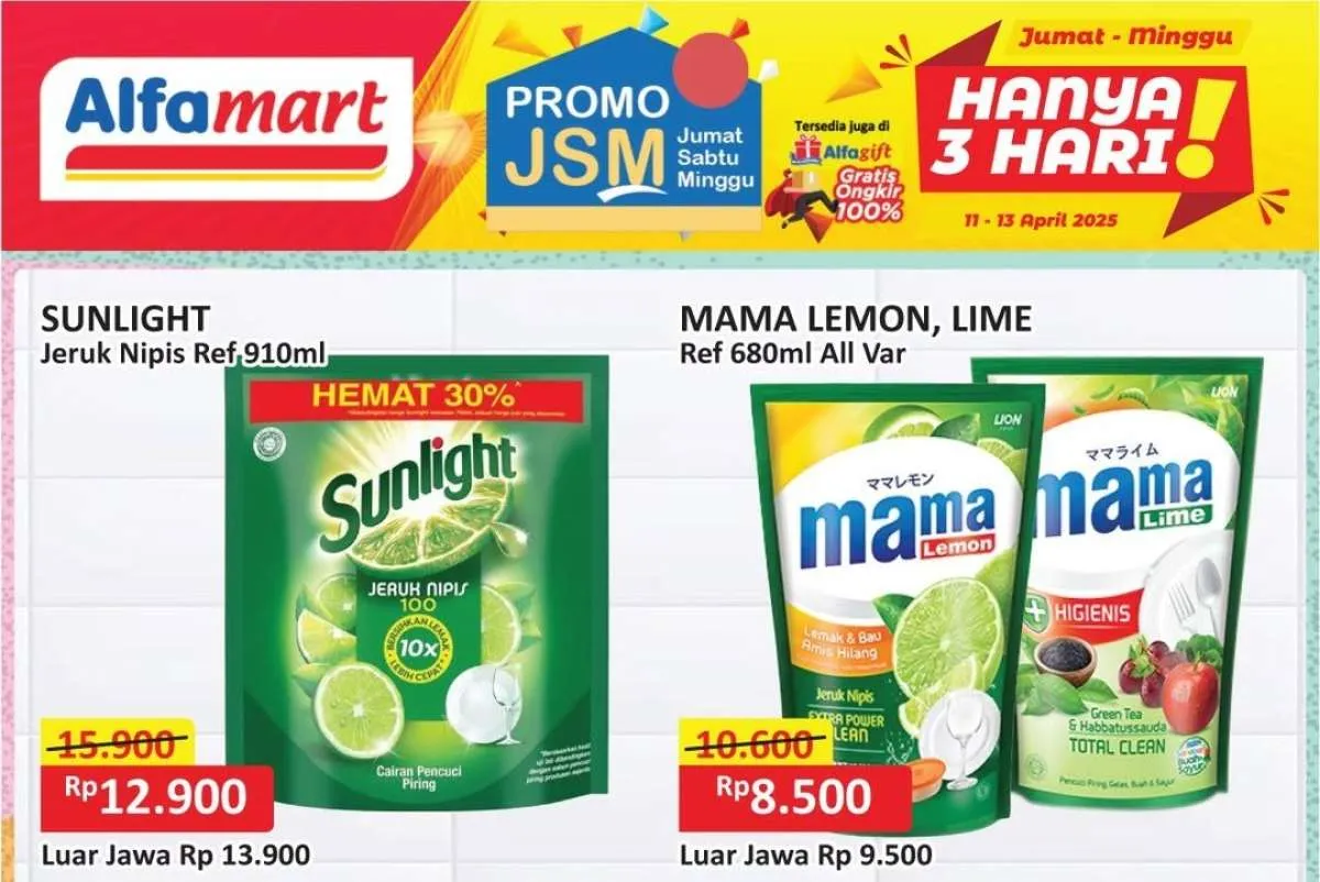 Promo JSM Alfamart 11-13 April 2025, Sunlight dan Mama Lemon Lebih Hemat