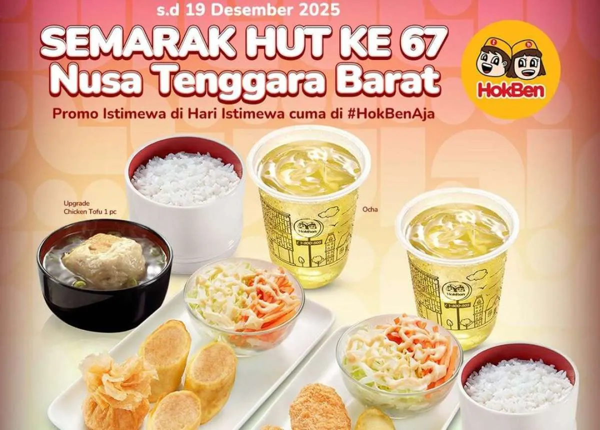 Rayakan HUT ke-67 NTB dengan Promo HokBen Paket Berdua Hemat sampai 19 Desember