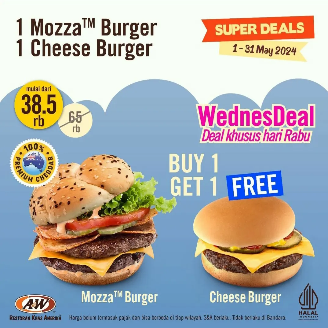 Promo AW Restoran Super Deals: Beli 1 Gratis 1 WednesDeal