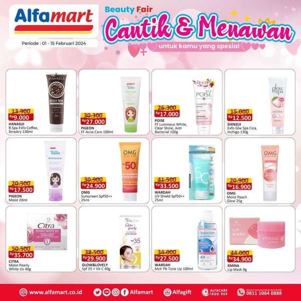 Promo Alfamart Beauty Fair Spesial Valentine 1-15 Februari 2024