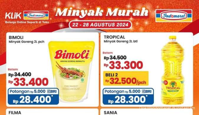 Promo Minyak Goreng Murah di Indomaret, Alfamart, Superindo, dan Tip Top Weekend