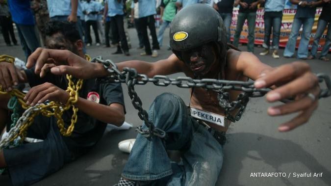 Di Bali, demo 30 buruh dikawal 300 polisi