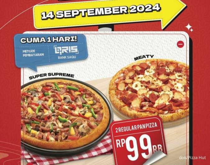 Promo Pizza Hut & PHD Cuma 1 Hari Pesan 2 Pizza Rp99.000 di Tanggal 14 September 2024