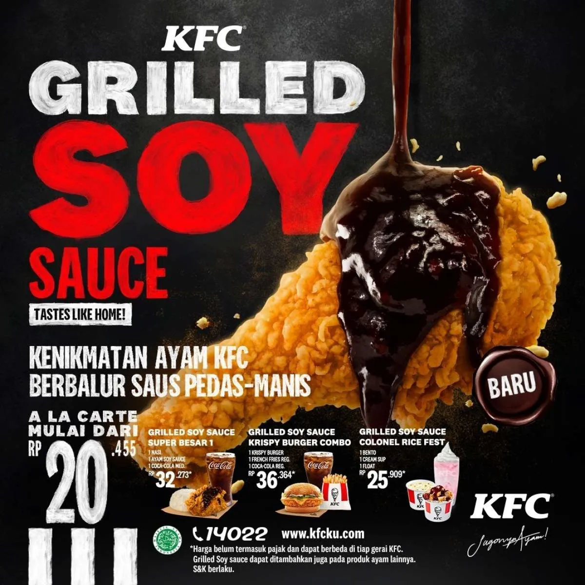 Terbaru! Promo KFC hari ini 20 Februari 2021, grilled soy sauce chicken Rp 20.455
