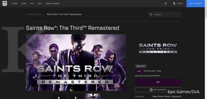 Saints Row The Third: Remastered - Epic Games Store