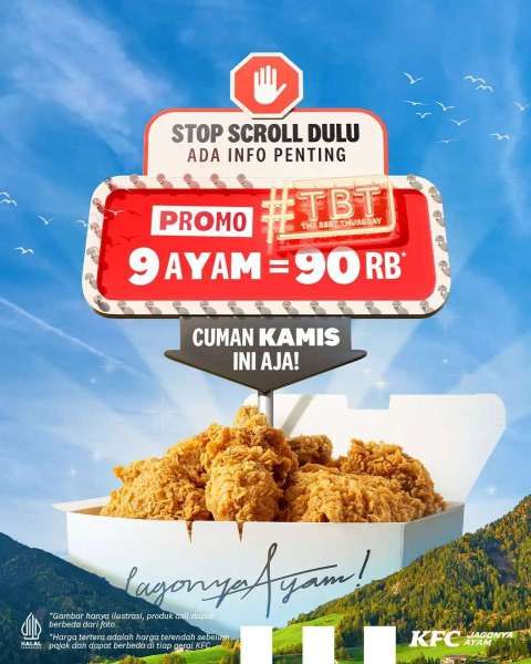 Promo KFC The Best Thursday 9 Ayam Rp 90.000 di Bulan Desember 2023