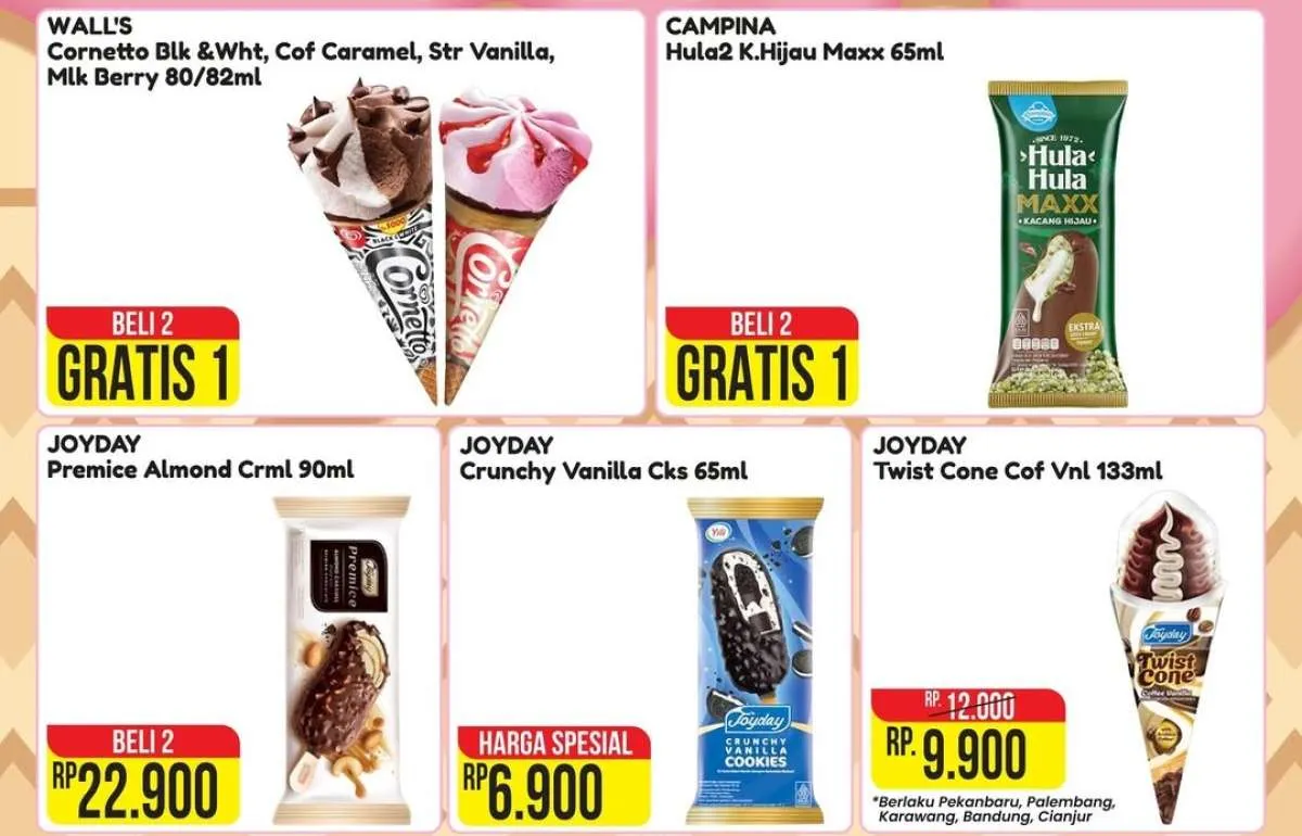 Promo Es Krim Alfamart 16-31 Januari 2026, Cornetto dan Hula-Hula Beli 2 Gratis 1