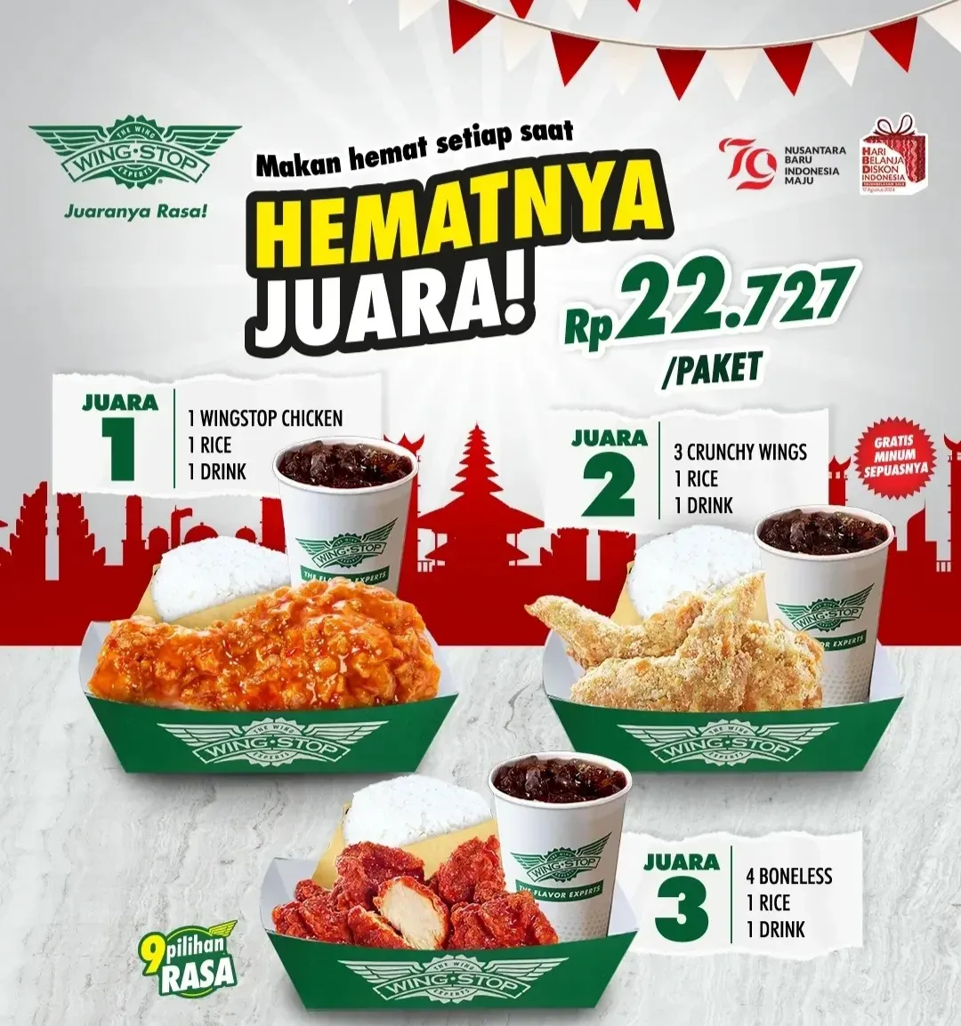 Promo Wingstop Paket Hematnya Juara di bulan Agustus 2024