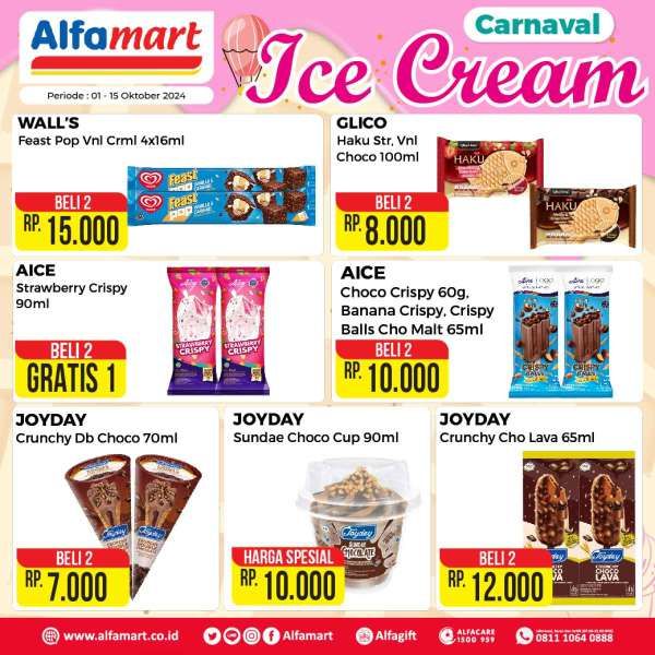 Promo Alfamart Carnaval Ice Cream 1-15 Oktober 2024