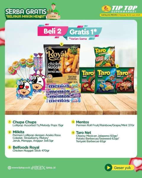 Promo Tip Top Serba Gratis 16-30 Juni 2025
