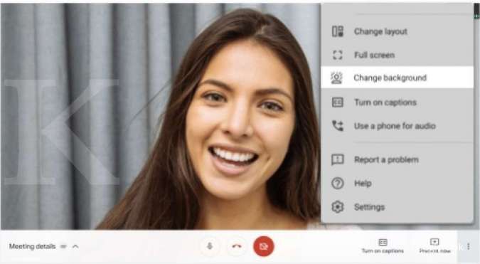 Cara mudah mengganti tampilan background di Google Meet web