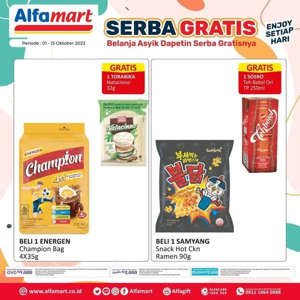 Promo Alfamart Serba Gratis Periode 1-15 Oktober 2023