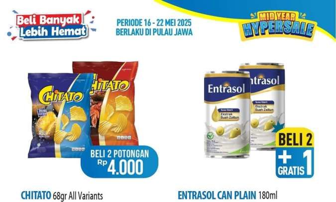 Promo Hypermart Beli Banyak Lebih Hemat 21-22 Mei 2025, Susu Entrasol Beli 2 Gratis 1