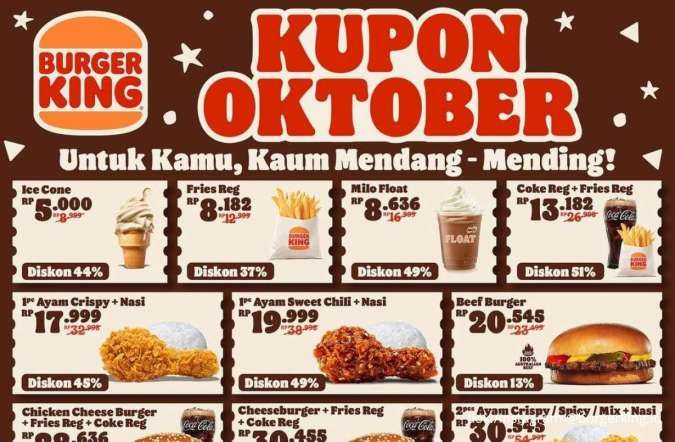  Jajan Enak Lebih Hemat Pakai Promo Burger King Kupon Oktober Diskon sampai 51%