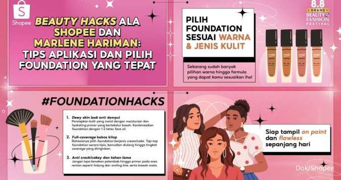 Beauty Hacks Ala Shopee dan Marlene Hariman: Tips Aplikasi & Pilih Foundation Tepat