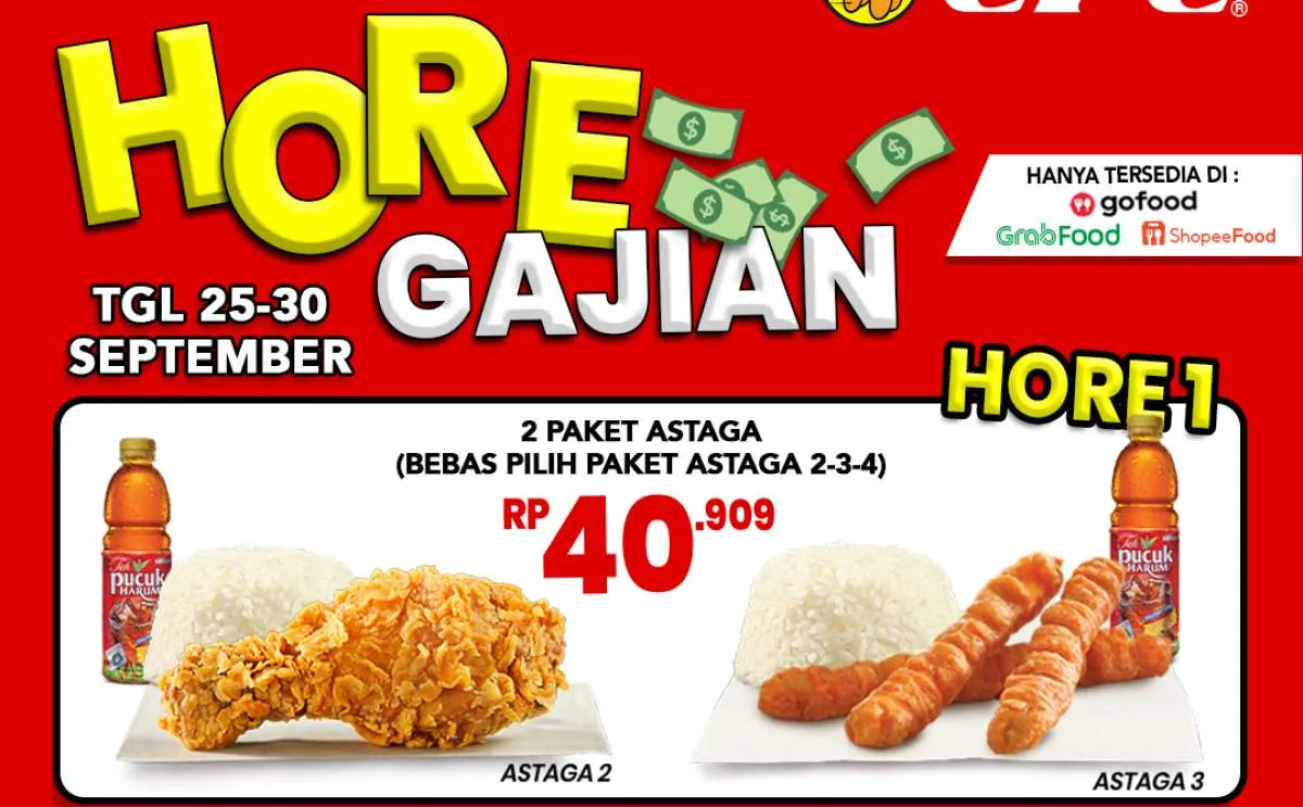 Serbu Promo CFC Hore Gajian 25-30 September, Paket Favorit Mulai Rp 40.000-an