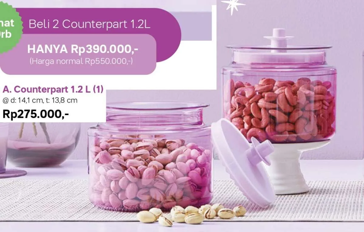 Promo Tupperware Desember 2020, tempat snack cantik harga murah