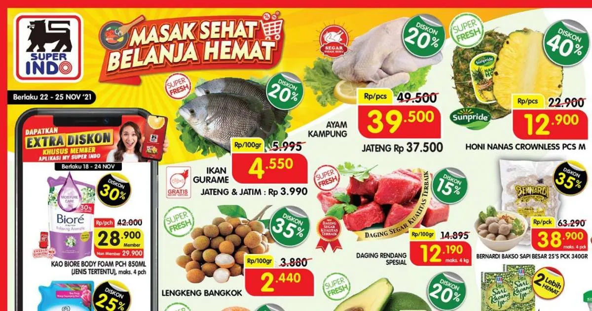 Promo Superindo terbaru 22-25 November 2021, banyak diskon besar selama 4 hari