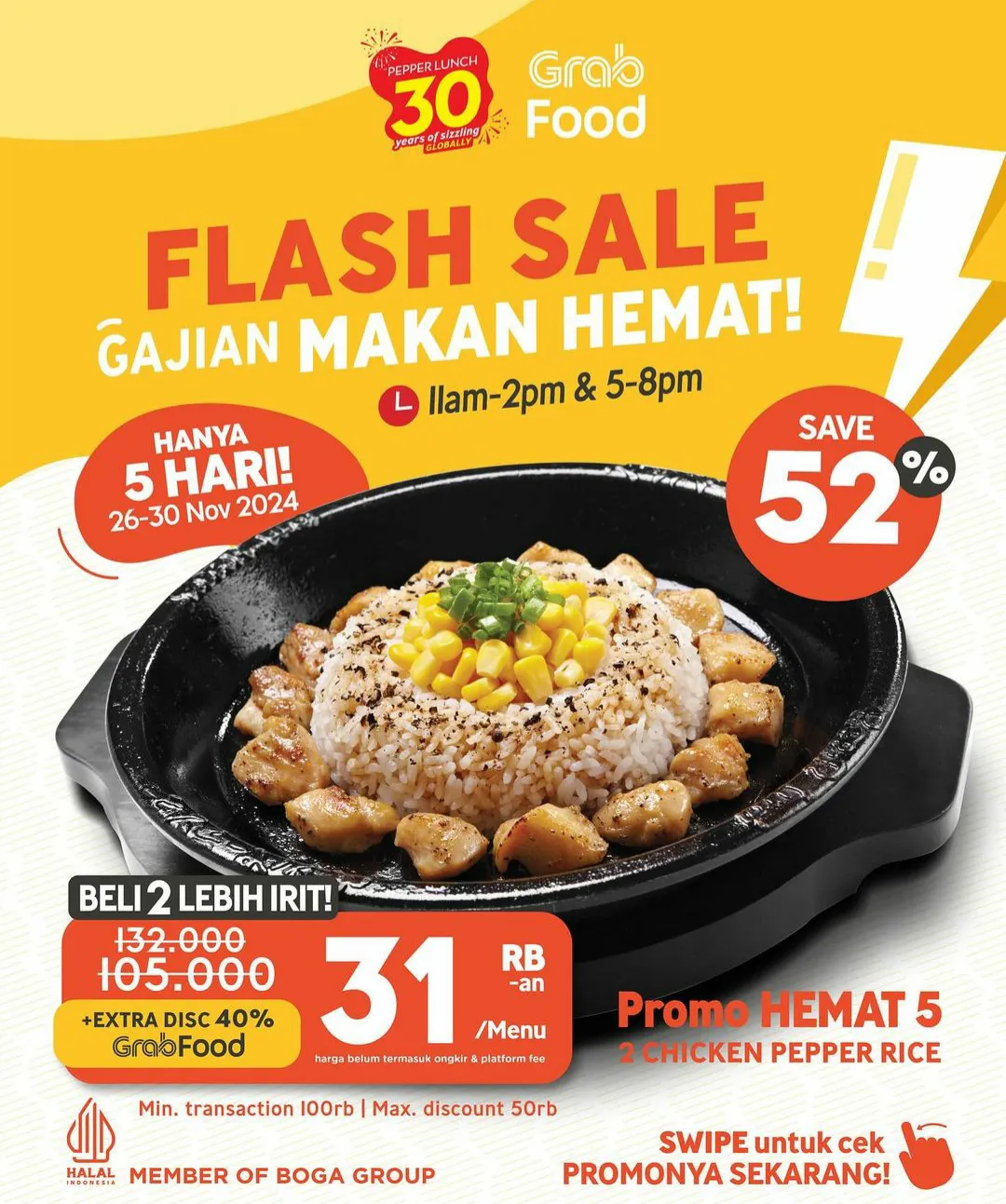 Promo pepper Lunch flash sale