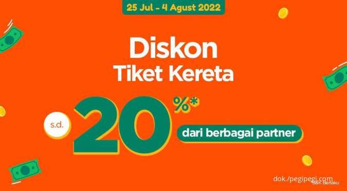 Promo Gajian PegiPegi s.d 4 Agt 2022, Diskon Tiket Kereta hingga 20% Berbagai Bank