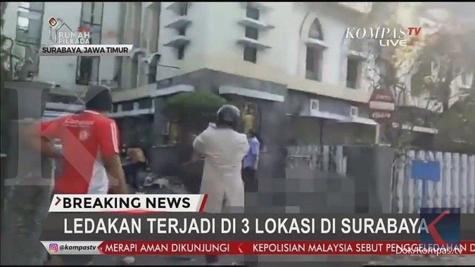 Terjadi ledakan di tiga gereja di Surabaya