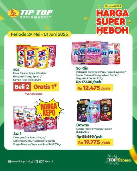 Promo KJSM Tip Top Supermarket 29 Mei-1 Juni 2025