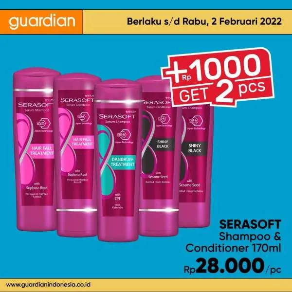 Promo Guardian +1000 Get 2 Pcs Periode 27 Januari-2 Februari 2022