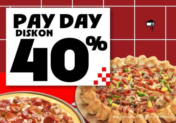 Promo Payday Pizza Hut x BCA 25-27 Desember, 1 Large + 1 Regular Pizza Diskon 40%