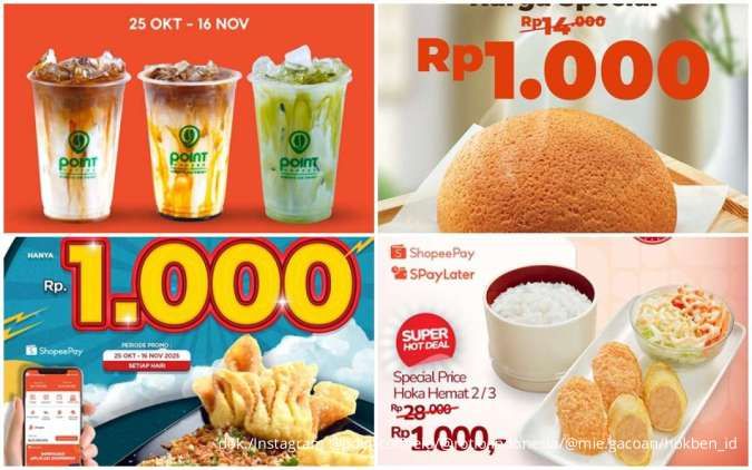 Kumpulan Promo ShopeePay SPayLater sampai 16 November, Kuliner Favorit Serba Rp 1.000