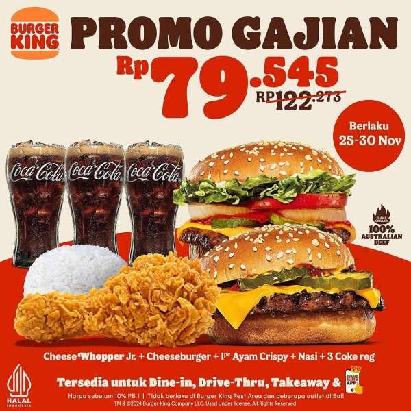 Promo Burger King Gajian 25-30 November 2024