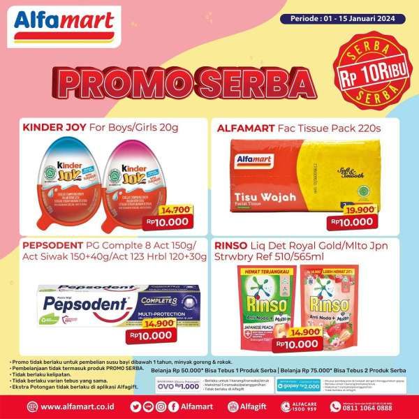Promo Alfamart Serba Rp 10.000 1-15 Januari 2024