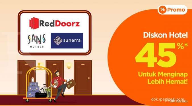 Promo PegiPegi Hotel RedDoorz, SANS & Sunerra Diskon 45% Hingga 21 Oktober 2021