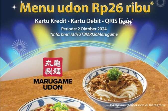 Promo HUT Mandiri 26 Serba Rp 26.000 di Marugame Udon, HokBen & Point Coffee Hari Ini