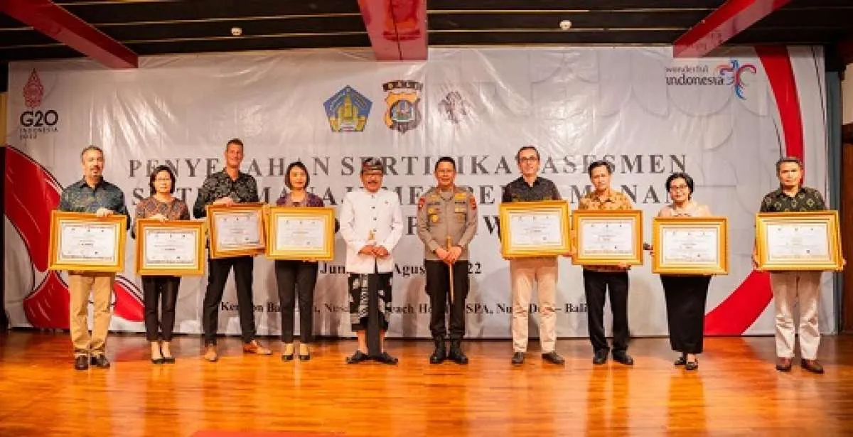 5 Tenant Kawasan The Nusa Dua Raih Sertifikat Asesmen Sistem Manajemen Akomodasi