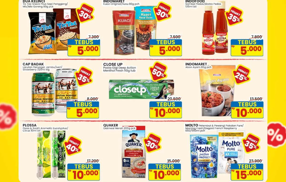 Promo Indomaret Tebus Murah Oktober 2025, Molto & Close Up Hemat Sampai 50%