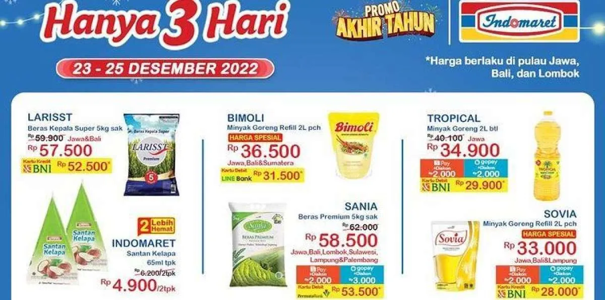 Harga Promo JSM Indomaret Hari Ini 24 Desember 2022 untuk Produk Kebutuhan Harian