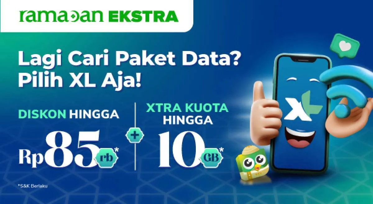 Promo XL di WIB Tokopedia Maret 2022, Ada Diskon Spesial untuk Paket Data!