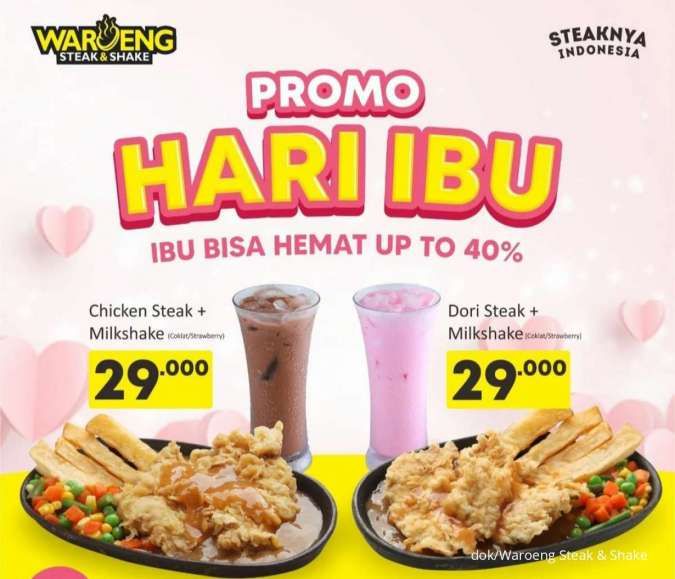 Promo Waroeng Steak Spesial Hari Ibu 22-25 Desember 2022, Diskon Steak hingga 40%