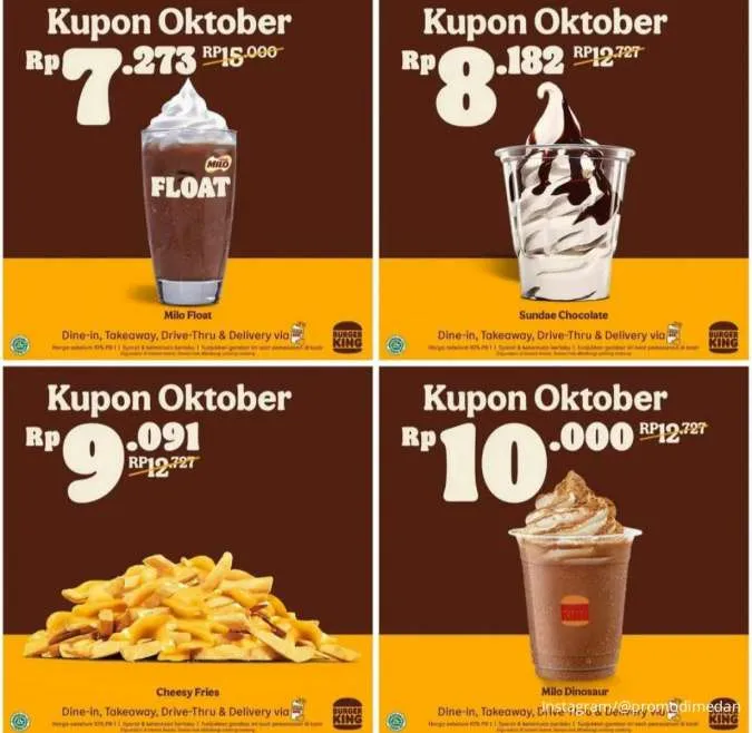 Promo Burger King Kupon Oktober diskon 50% 