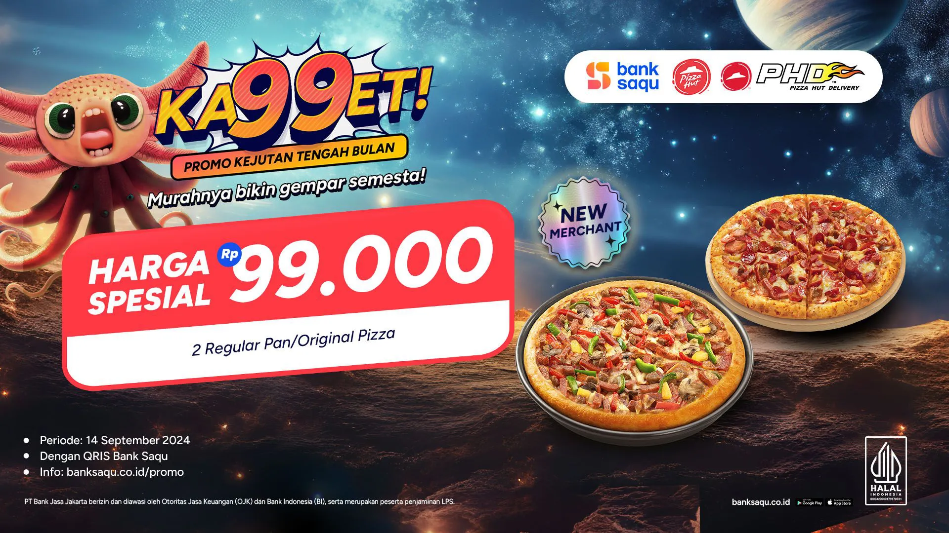 Promo Pizza HUt x Bank Saqu Rp 99.000 Ka99et