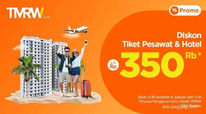 Promo Kartu Kredit TMRW, Diskon Hotel & Tiket Pesawat di PegiPegi Rp 350.000